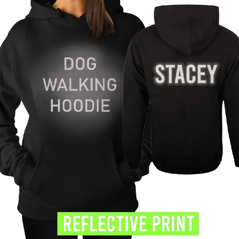 TIME-Limited Offer Personalised Reflective Print Dog Walking Hoodie (MRK X)