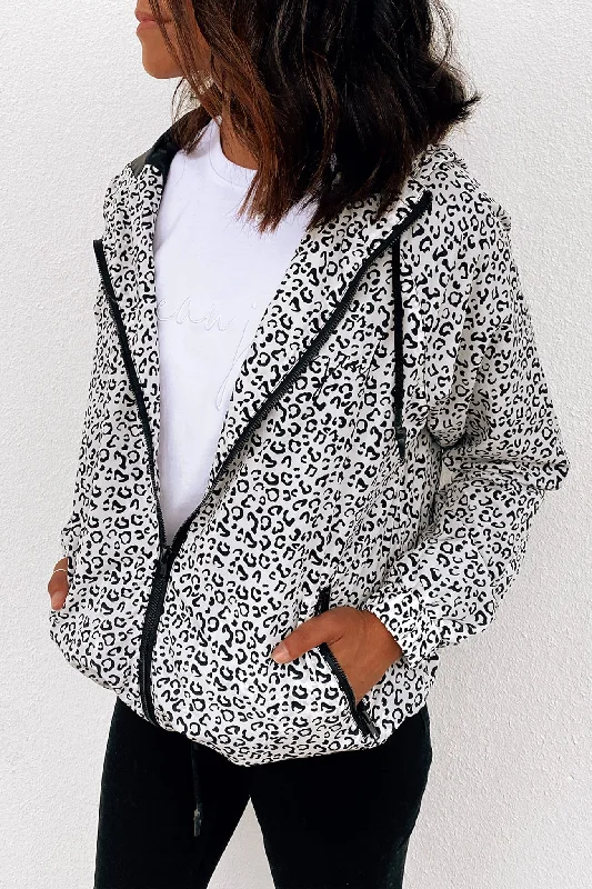 Mega Sale Luxe Leopard Spray Jacket Black