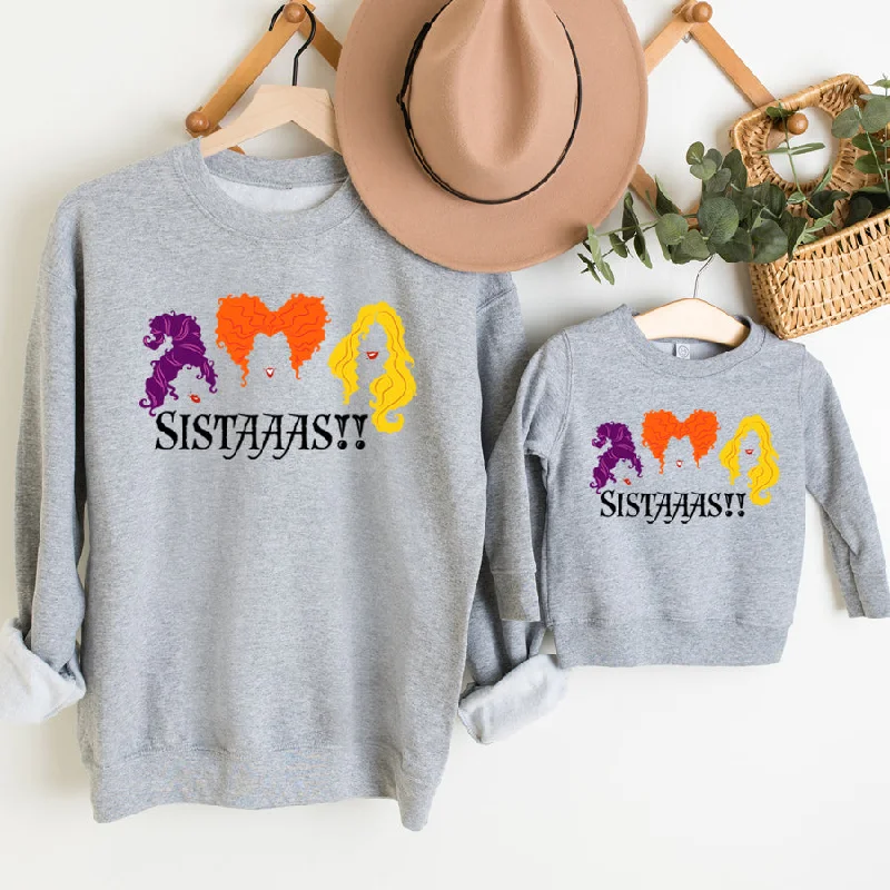 Sanderson Sisters Matching Halloween Grey Sweatshirts