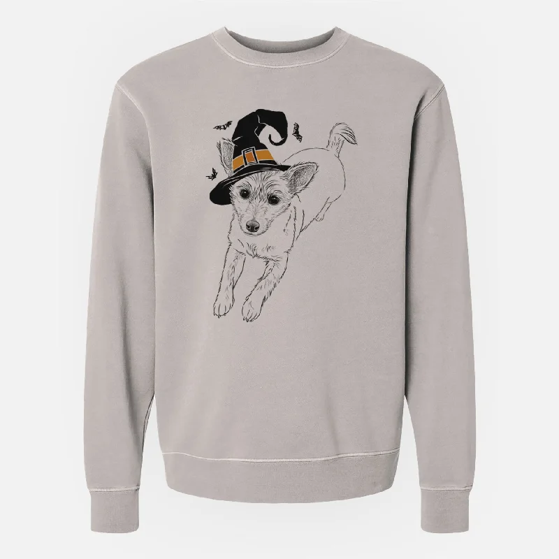 Major Savings Witch Maisie the Terrier Mix - Unisex Pigment Dyed Crew Sweatshirt