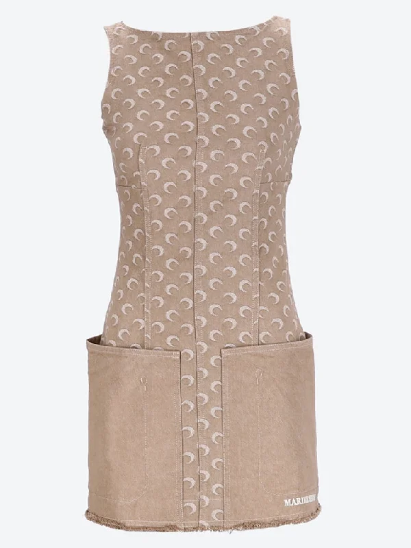 Moon jacquard twill mini dress