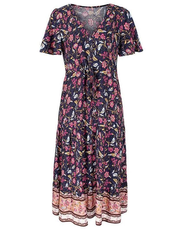 Sale Event V-Neck Floral Maxi Day Dress