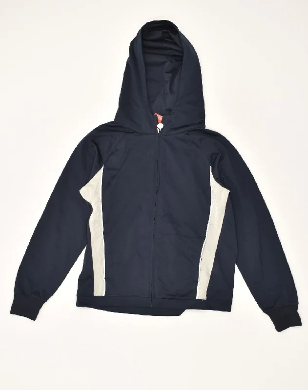 Price Drop CHAMPION Womens Zip Hoodie Sweater Small Navy Blue Colourblock Polyester