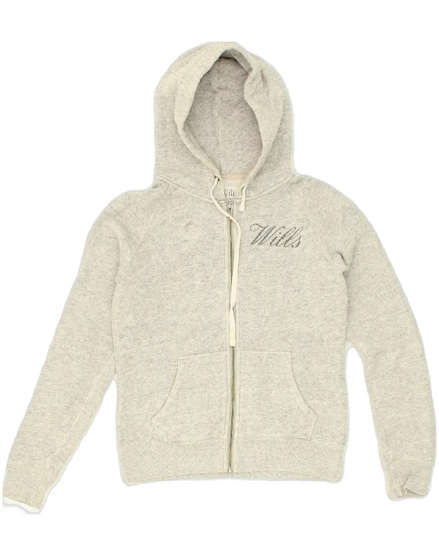 Best Bargains JACK WILLS Womens Zip Hoodie Sweater UK 8 Small  Grey Cotton