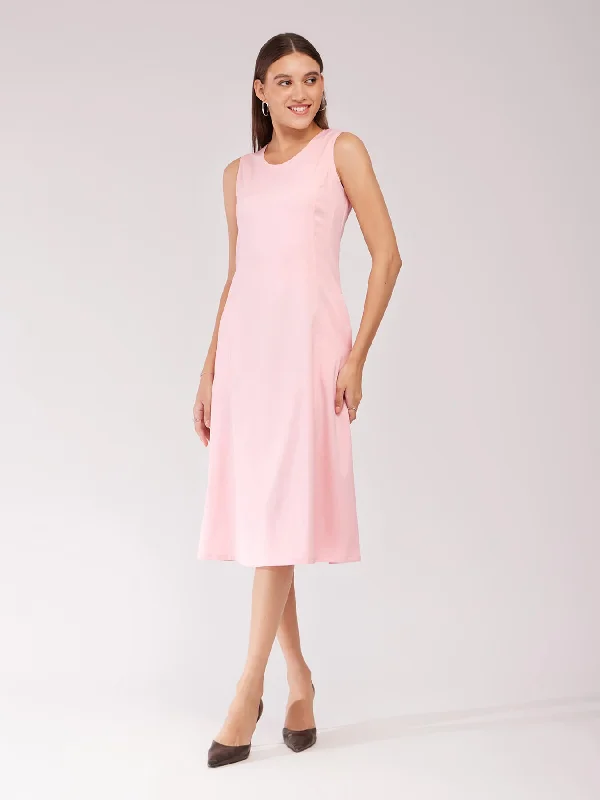 A-line Midi Dress - Pink