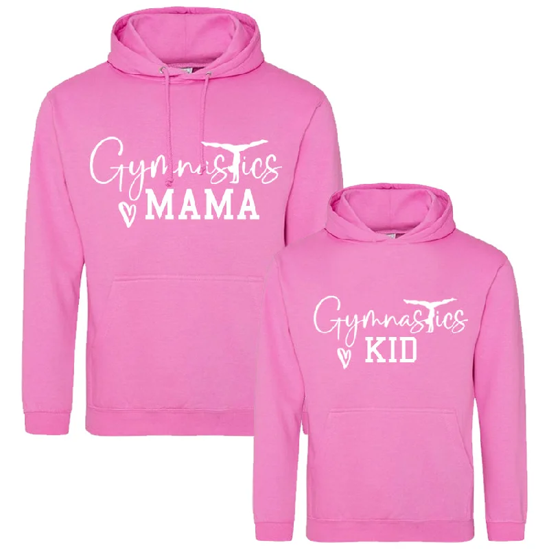 Gymnastics Mama & Kid Matching Candyfloss Hoodies