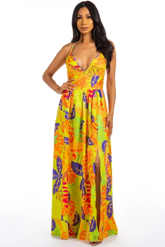 Savings Galore SEXY MAXI DRESS YELLOW