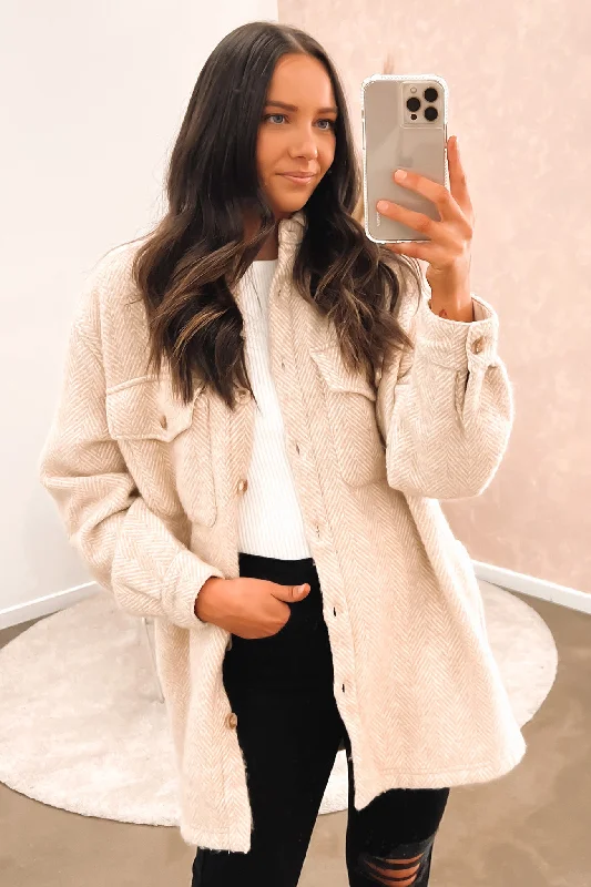 Buy Now Alaska Longline Shacket Cream