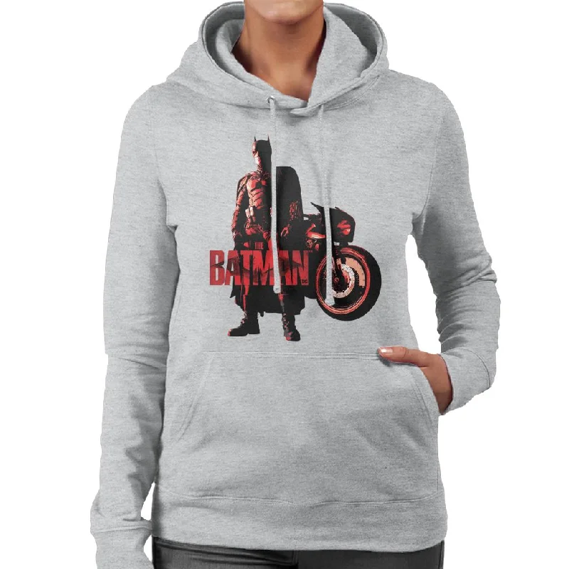 The Batman Red Logo Motorbike Women's Hooded Sweatshirt