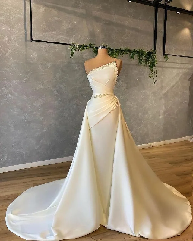 Act Now White Long Evening Dresses, Prom Party Dresses