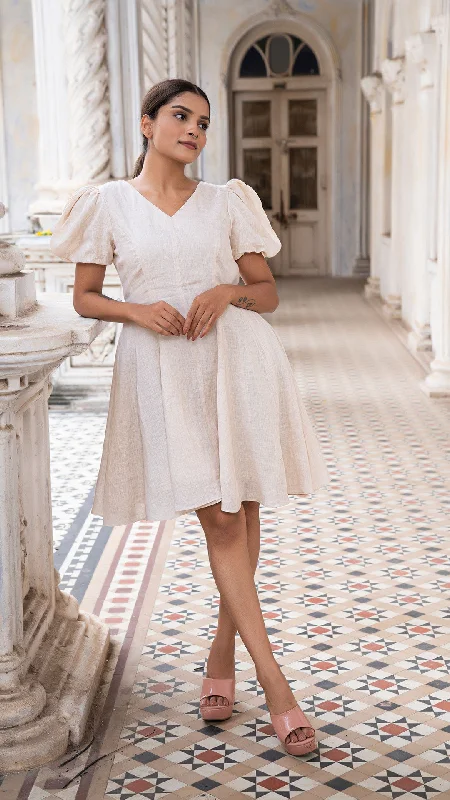 The Best Prices NAPLES PURE LINEN DRESS IN BEIGE