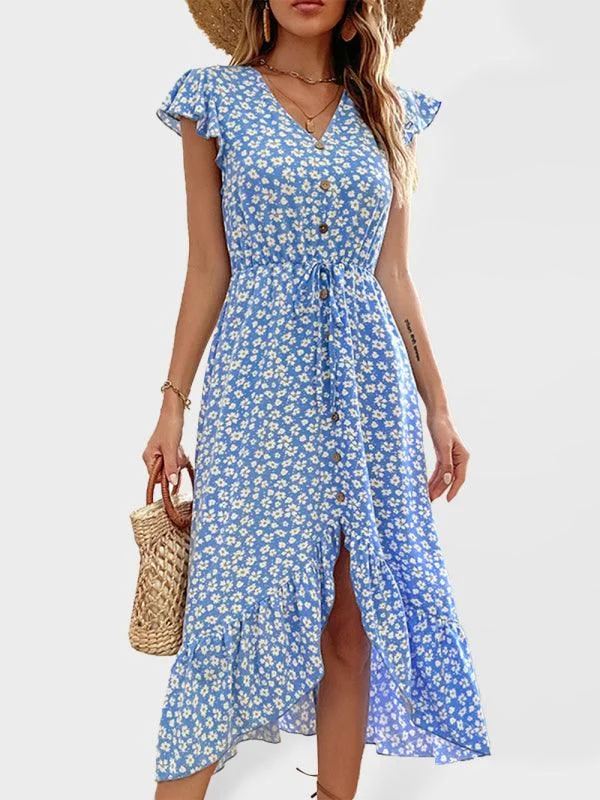 Instant Discount Casual V-Neck Women's Midi Dress