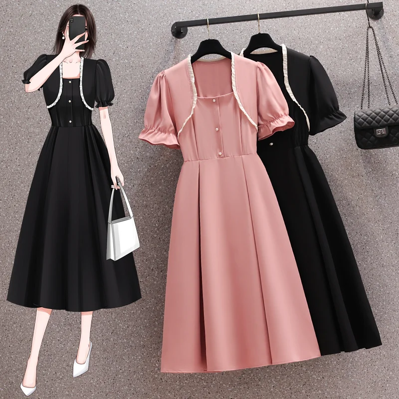 Quick Sale Plus Size Puff Sleeve Korean Dress