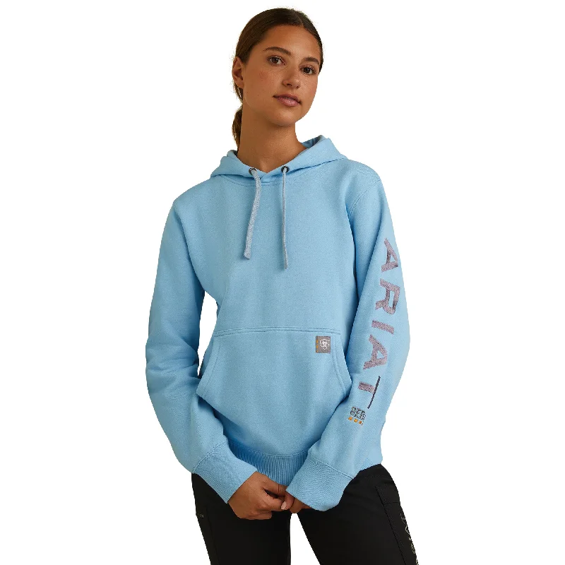 New Deals Ariat® Ladies Rebar Dutch Canal Blue Heather Graphic Hoodie 10043365