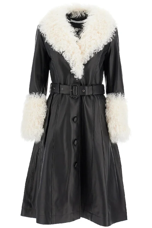 Exclusive Online Offer SAKS POTTS foxy leather and shearling long coat