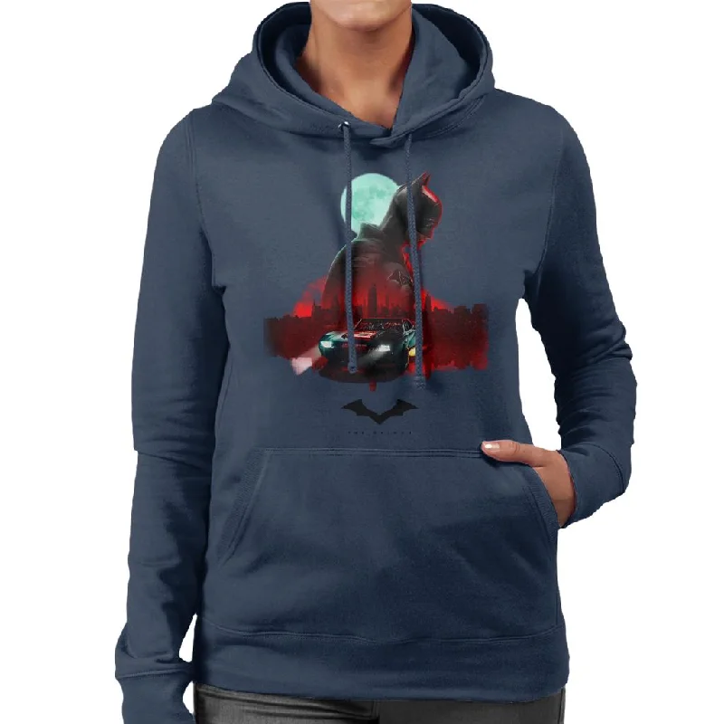 Factory Direct Sale The Batman Gotham City Moon Montage Women's Hooded Sweatshirt