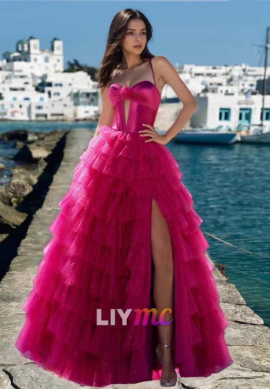 Today’s Deal Sweetheart Sleeveless Illusion Tiered Tulle Ball Gown A-Line Prom Dress Today’s Deal Sweetheart Sleeveless Illusion Tiered Tulle Ball Gown A-Line Prom Dress