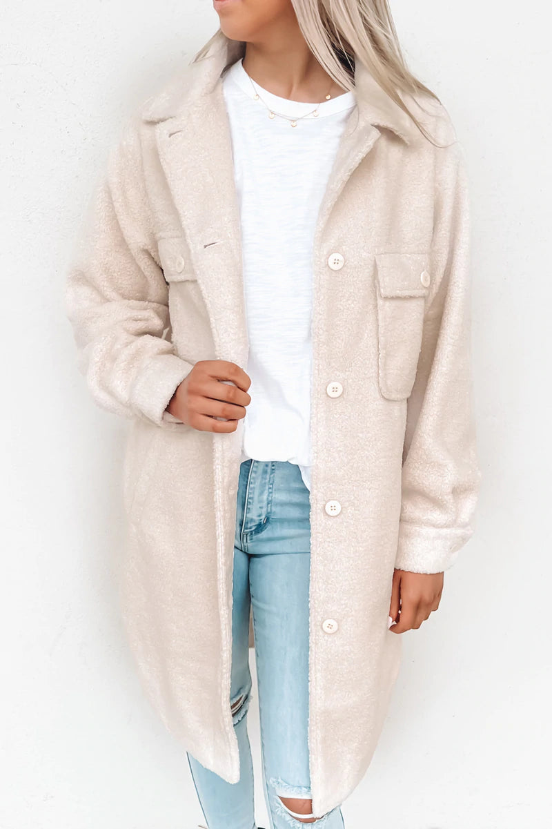 Markdown Madness Faith Longline Shacket Natural