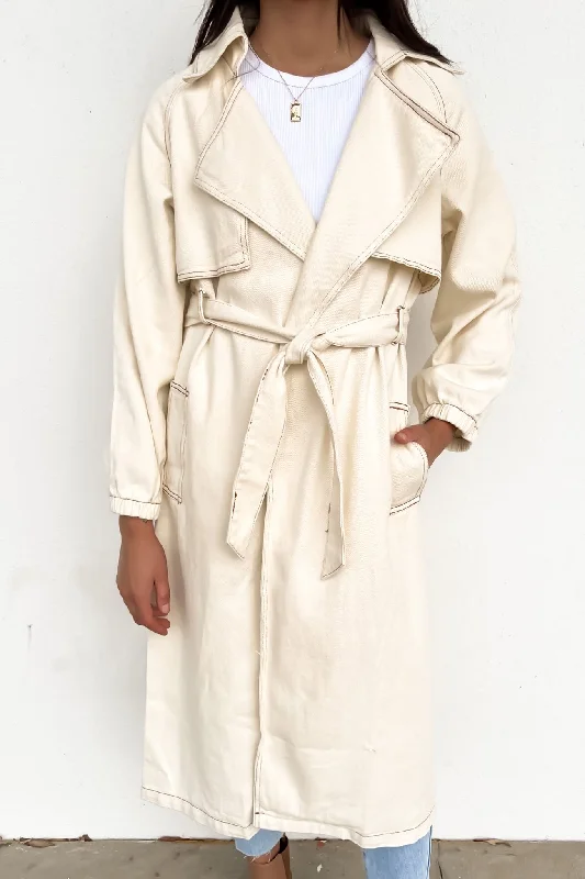 Can't Miss Harry Denim Trench Ecru