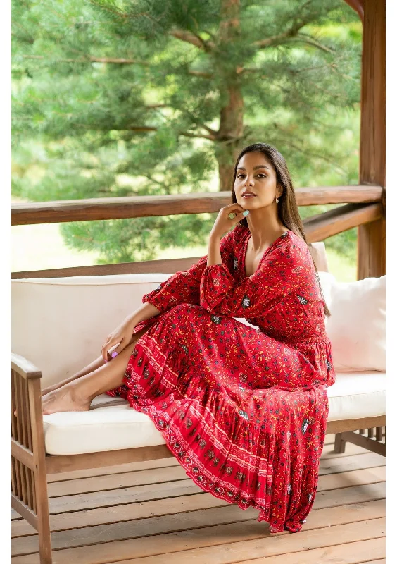 Price Meltdown Simona Red Chili Dress