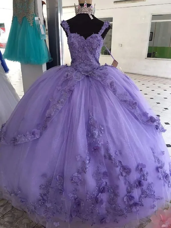 Early Access Elegant Long Tulle Prom Dresses, Applique Evening Gown