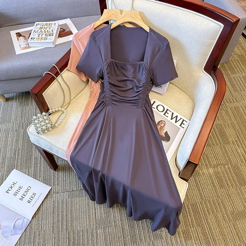 Best Bargains Plus Size Square Neck Korean Dress