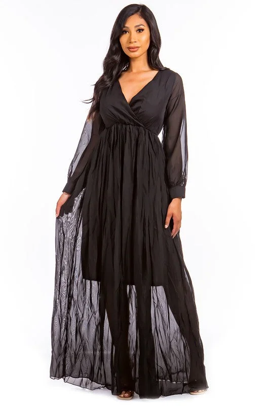 Anniversary Sale SEXY LONGSLEEVE MAXI DRESS BLACK