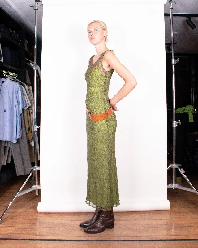 Flash Deals 1990s Kenzo Green Knitted Maxi dress S