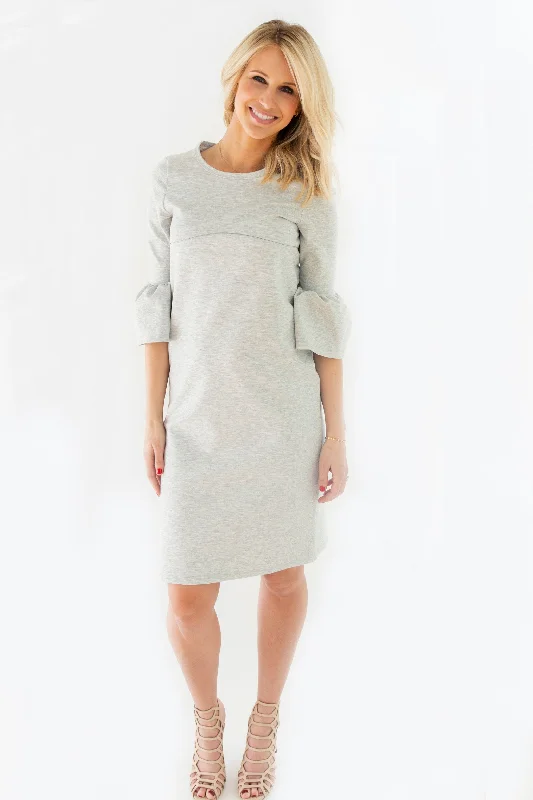 Exclusive Preview Grey - Harper & Bay Bell Sleeve Nursing Dress