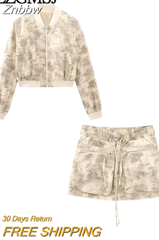 Limited Time Offer Znbbw TRAF Women Spring Pilot Jackets Skirt Sets 2023 Print Long Sleeved Short Coats Pockets Elastic Waist Mini Skirts Outwear Limited Time Offer Znbbw TRAF Women Spring Pilot Jackets Skirt Sets 2023 Print Long Sleeved Short Coats Pockets Elastic Waist Mini Skirts Outwear