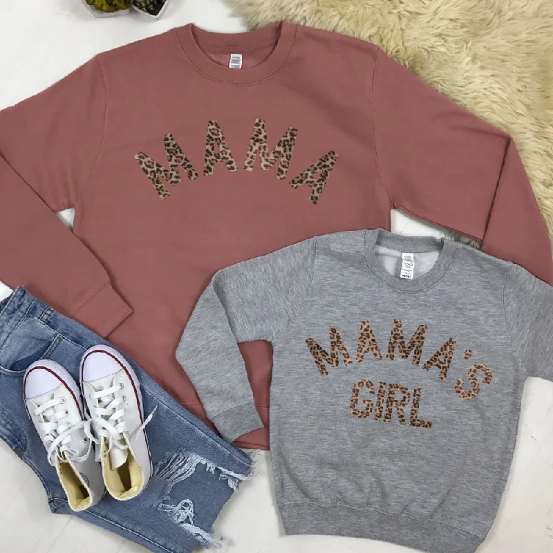 Mama & Mama's Girl Leopard Sweatshirts (MRK X)