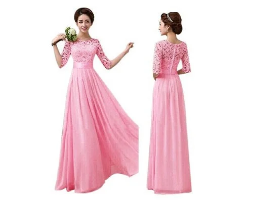 Price Cut G85, Magenta Color Evening Gown, Size (XS-30 to XXL-42)