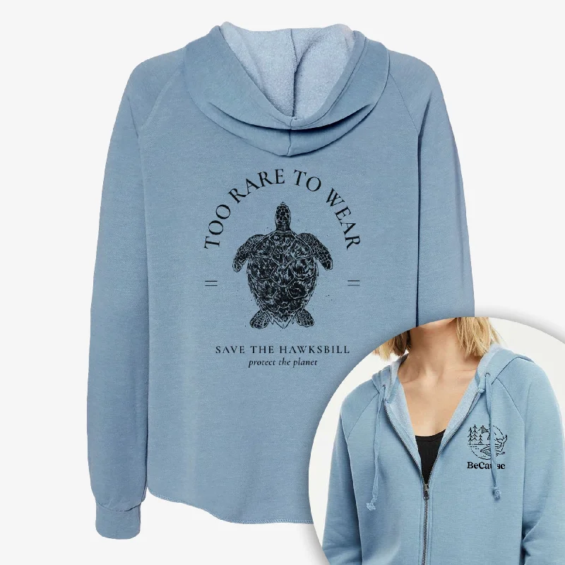 Too Rare to Wear - Save the Hawksbill - Women's Cali Wave Zip-Up Sweatshirt