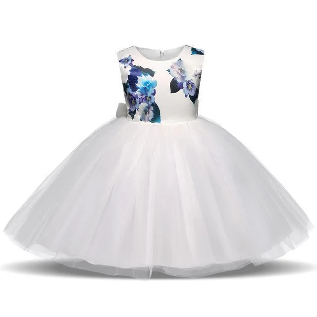 Unbeatable Prices Fancy Girls Dresses Christmas or Wedding Dresses 1- 8 Years Blue Floral