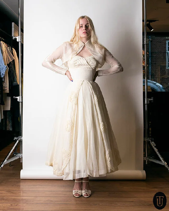 Shop and Save Late 1950's Ball Gown with Matching Bolero