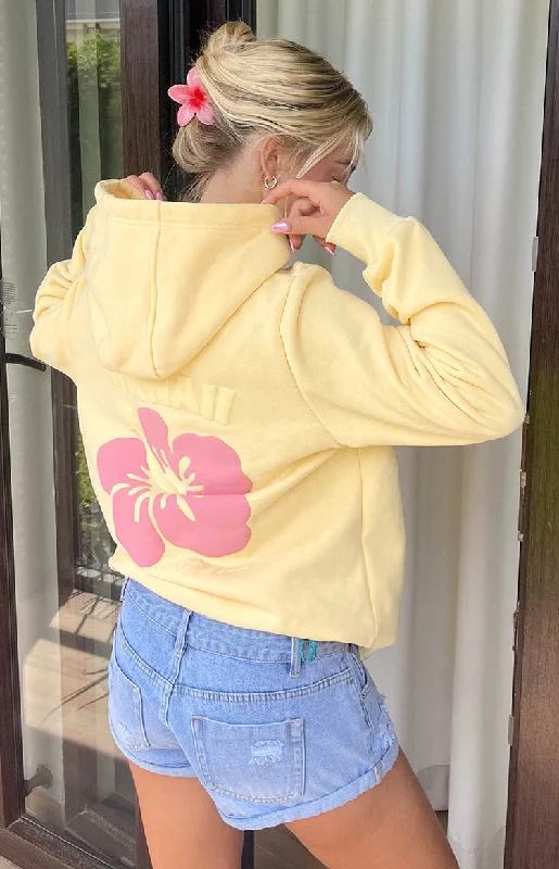 Savings Bonanza Beginning Yellow Hibiscus Hoodie