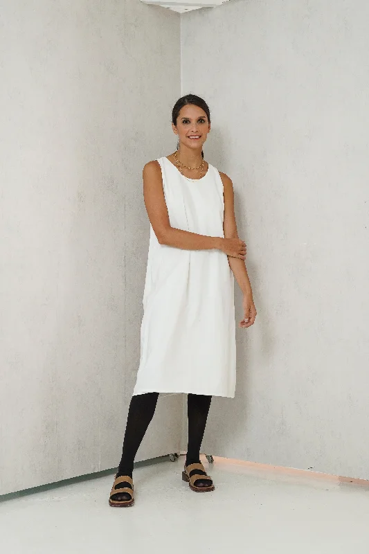 Grand Opening Sale Sophia Sleeveless Nursing Dress ( Egg Shell)