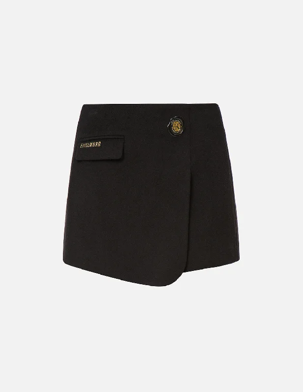 Bonus Savings Wax Seal Badge Wrap Front Skort