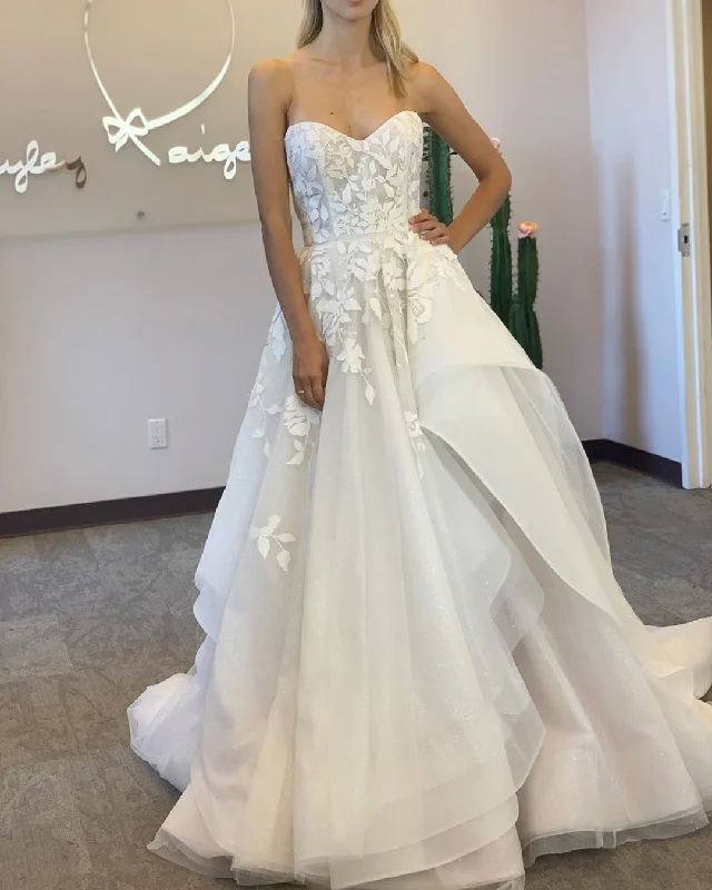 Special Buy Sweetheart Chic Appliques A-Line Ivory Wedding Dres JKD2007