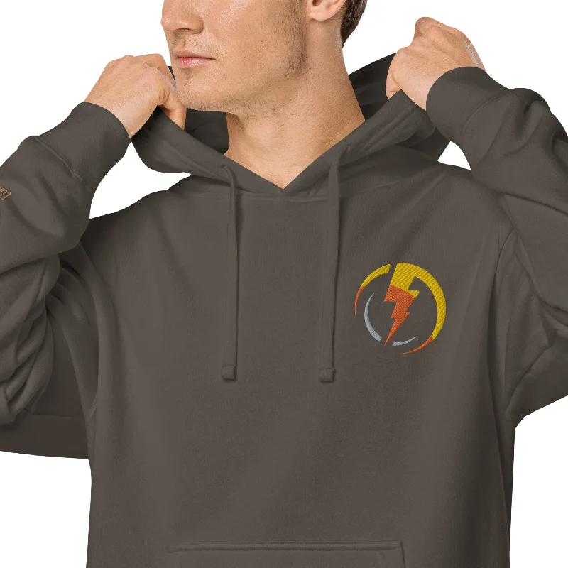 Final Clearance Lightning Bolt Design Unisex Pigment-Dyed Hoodie
