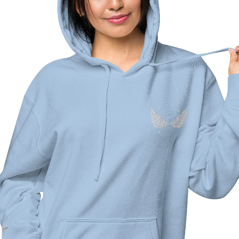 New Deals Angel Wing Design Unisex Pigment-Dyed Hoodie, lioness-love