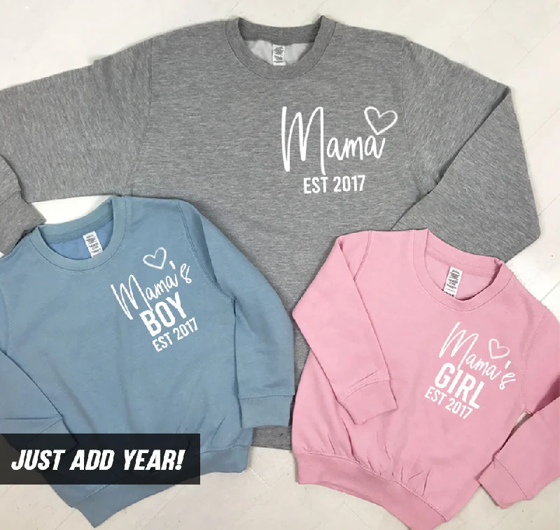 Personalised Mama Established Mum & Kid Matching Sweaters (MRK X)