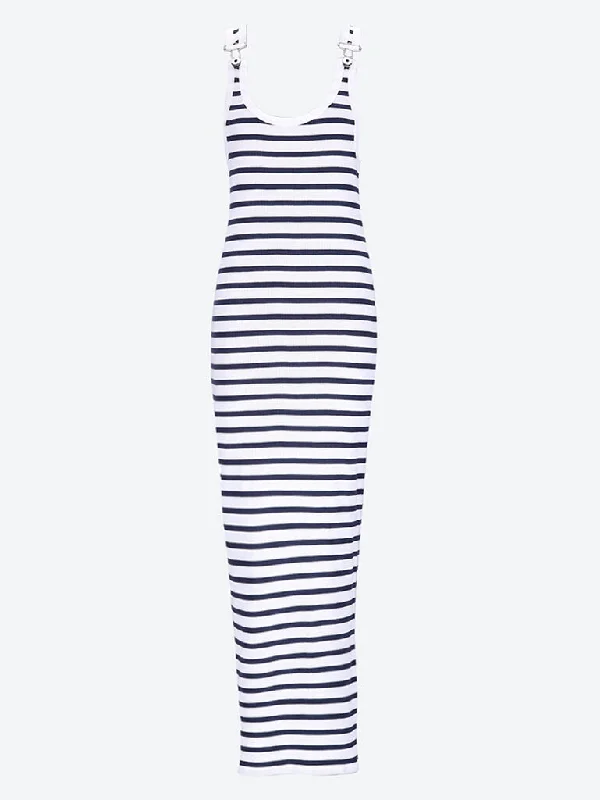 Ribbed mariniere long dress