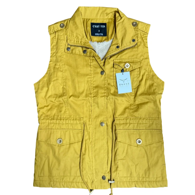 New Markdowns Mustard Fur Vest