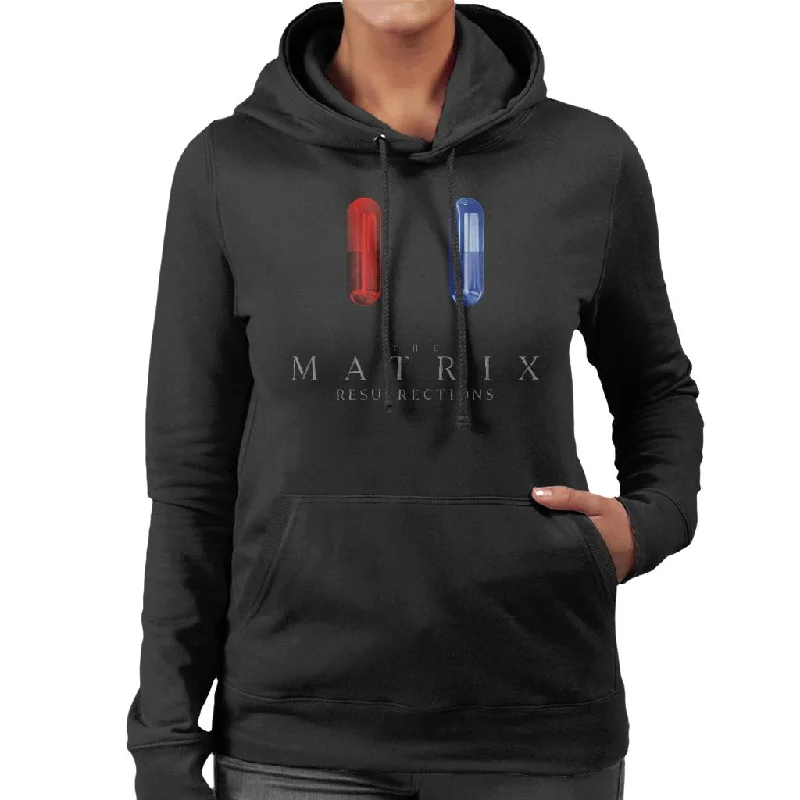 The Matrix Resurrections Blue Or Red Pill Women's Hooded Sweatshirt