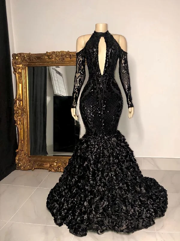 Markdown Madness Black Long Prom Dresses, Formal Evening Dresses