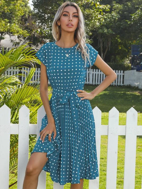 Big Savings Casual Dotted Midi Dress