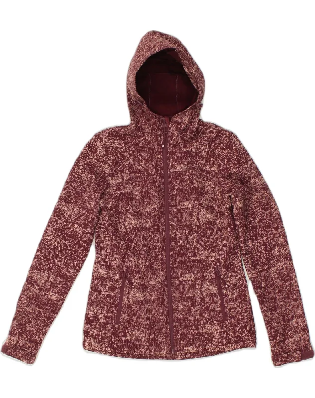 MOUNTAIN WAREHOUSE Womens Zip Hoodie Sweater Flecked UK 6 XS  Maroon