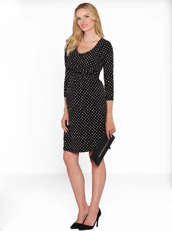 Today’s Special Black Maternity Busy Mommy Nursing Dress in White Dots