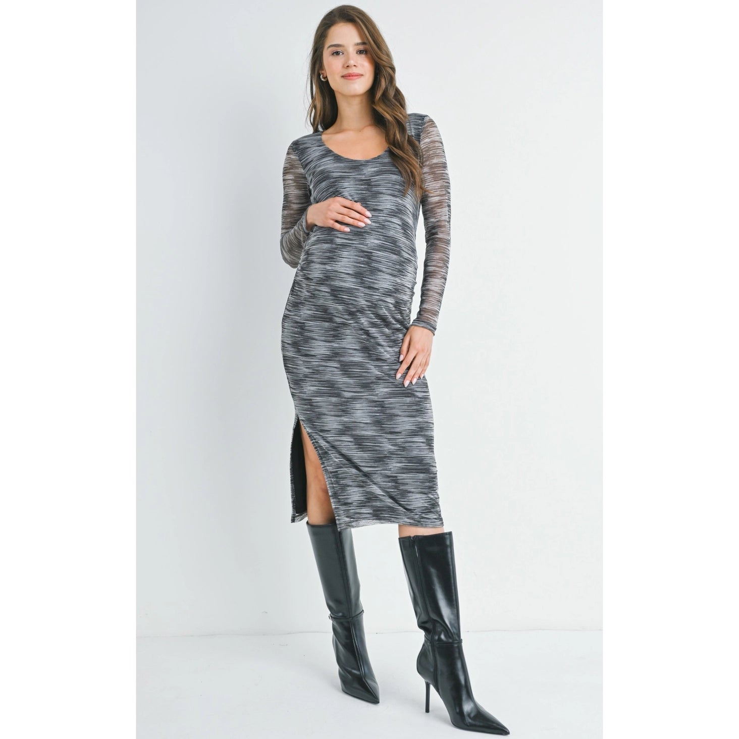 Referral Discount Printed Scoop Neck Dress
